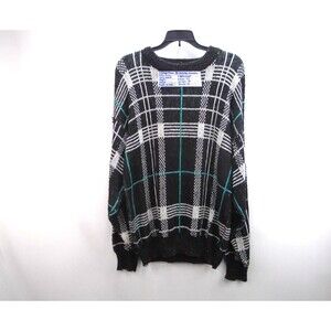 Vintage JJ Cochran Sweater Men's L Mohair-Texture Geometric 90s USA Crewneck